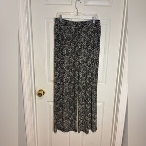 Kaileigh Black and White Floral Wide Leg Pants